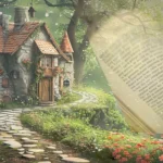 Evergreen Learning Paths, a failytale house on a path and a book