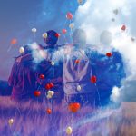 Empathy Friends together sharing a horizon view in field