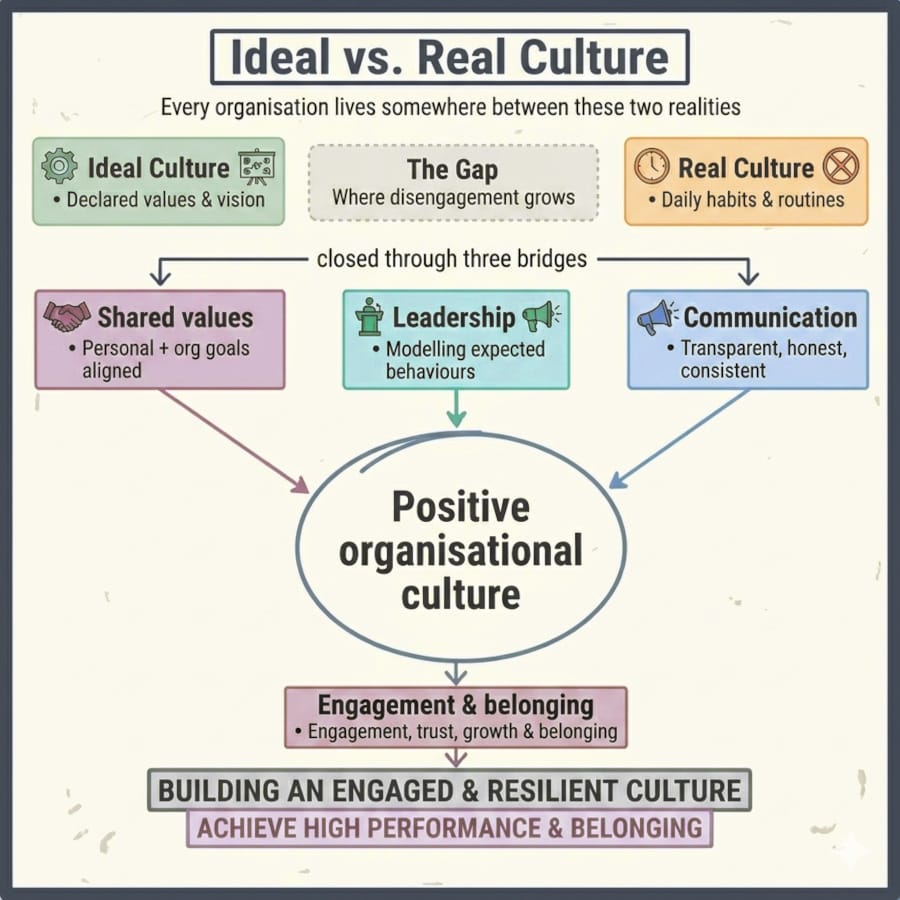 Infographic: Positive Culture - Ideal vs. Real Culture