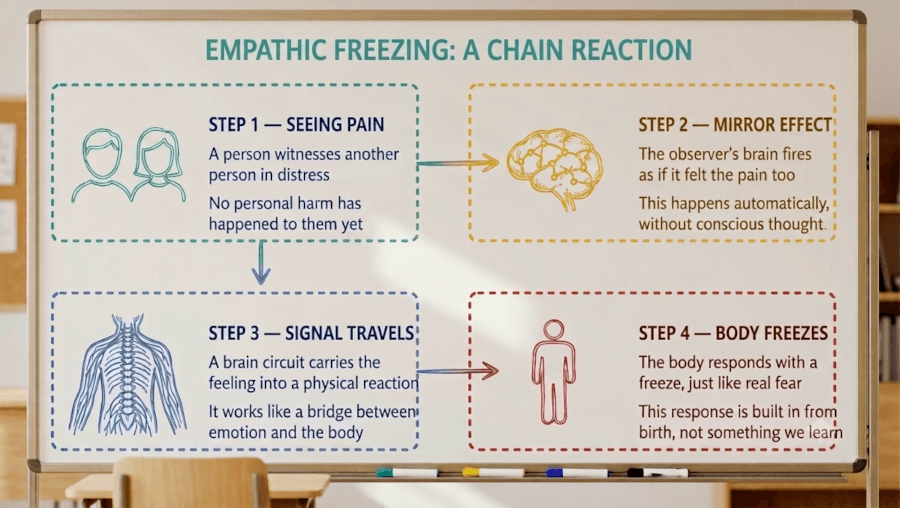 The neurocience of empathic freezing - infographic