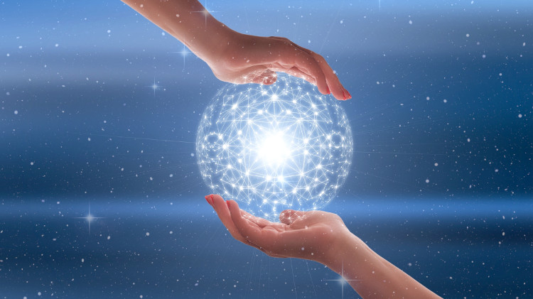 Metaverse, connections globe in the universe