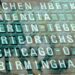 Names of towns on an airport table
