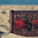 a tresure chest on sand