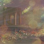 A fantatisc world and path coming out from a book