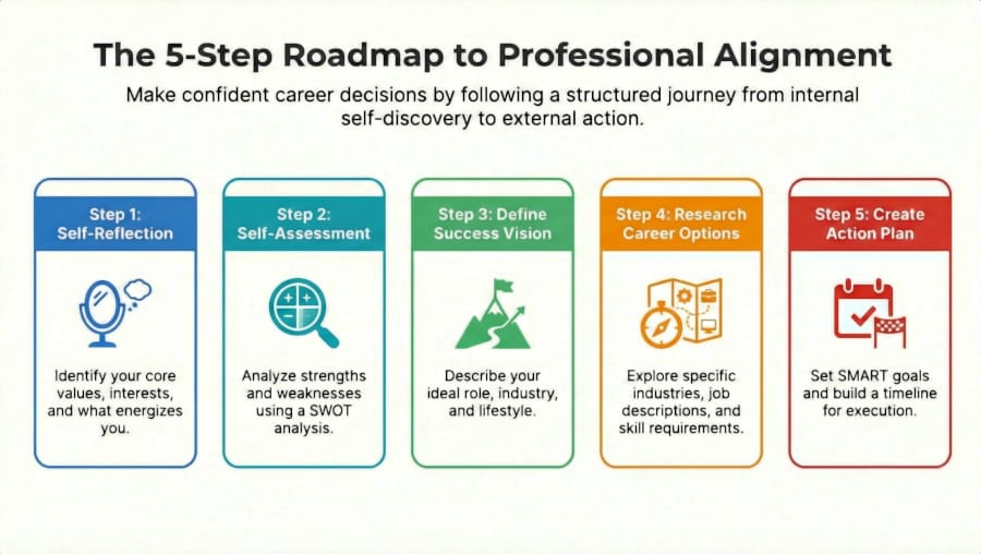 5 steps to choose a career path - Infographic